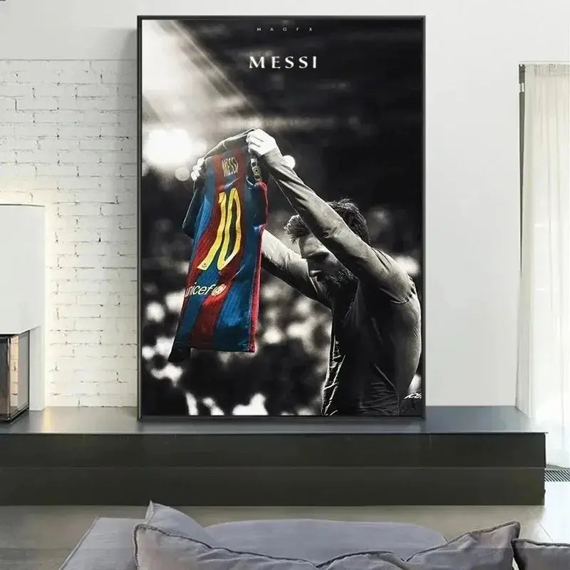 Celebrate Football Greatness with Retro Messi Posters - Iconic Wall Art for Fans