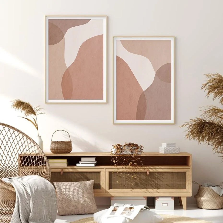 Elevate Your Space with Abstract Beige Geometric Canvas Wall Art – Free Shipping Worldwide