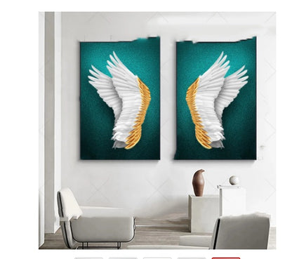 Elegant Gold Butterfly Wall Poster | Modern Canvas Painting for Living Room & Bedroom Decor