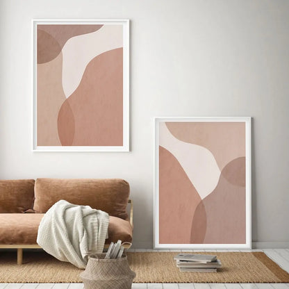 Elevate Your Space with Abstract Beige Geometric Canvas Wall Art – Free Shipping Worldwide