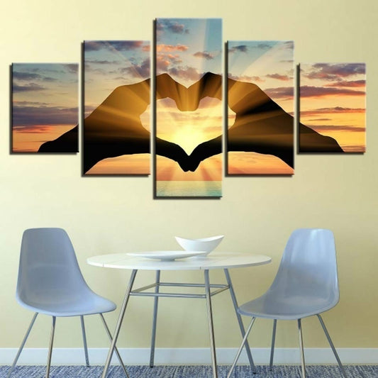 Love Sunrise Canvas Painting Modern Landscape Poster Decoration