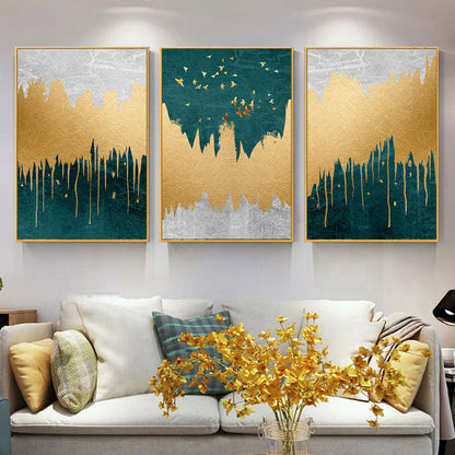 Elegant Abstract Landscape Multi-Panel Canvas Art - Nordic Style Wall Decor for Modern Homes