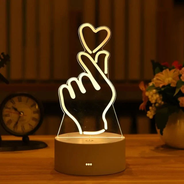 Illuminate Your Home with the Enchanting 3D Acrylic Love Lamp - Free Shipping Worldwide!