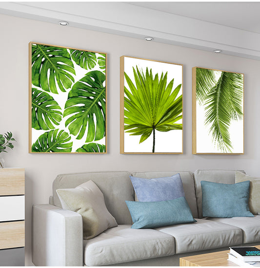 Vibrant Green Plant Canvas Paintings - Perfect for Modern Home Decor