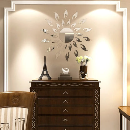 Brighten Your Space with Sun Shaped Mirror Wall Stickers - Stunning Home Decor with Free Shipping!