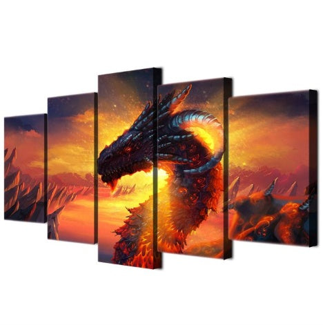 Fiery Dragon - Multi-Panel Canvas Painting