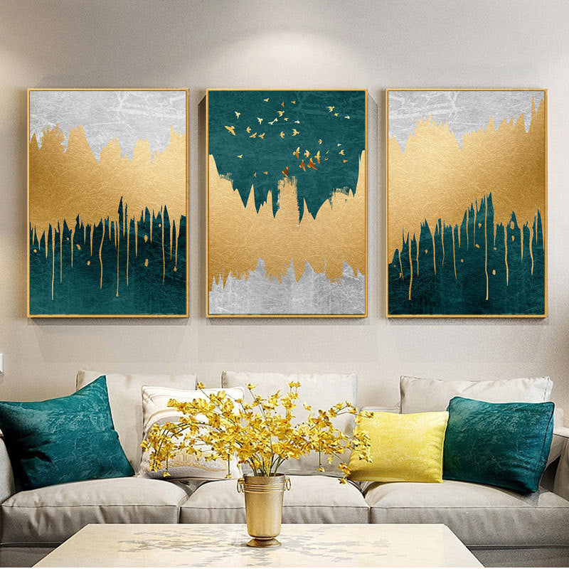 Elegant Abstract Landscape Multi-Panel Canvas Art - Nordic Style Wall Decor for Modern Homes