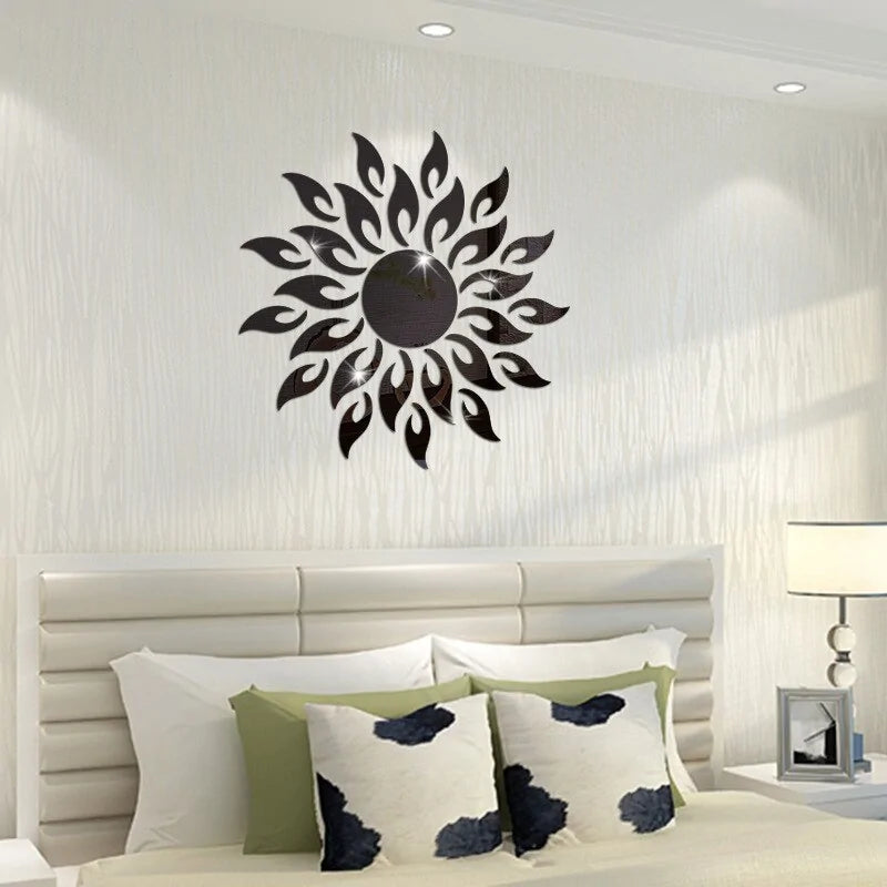 Brighten Your Space with Sun Shaped Mirror Wall Stickers - Stunning Home Decor with Free Shipping!