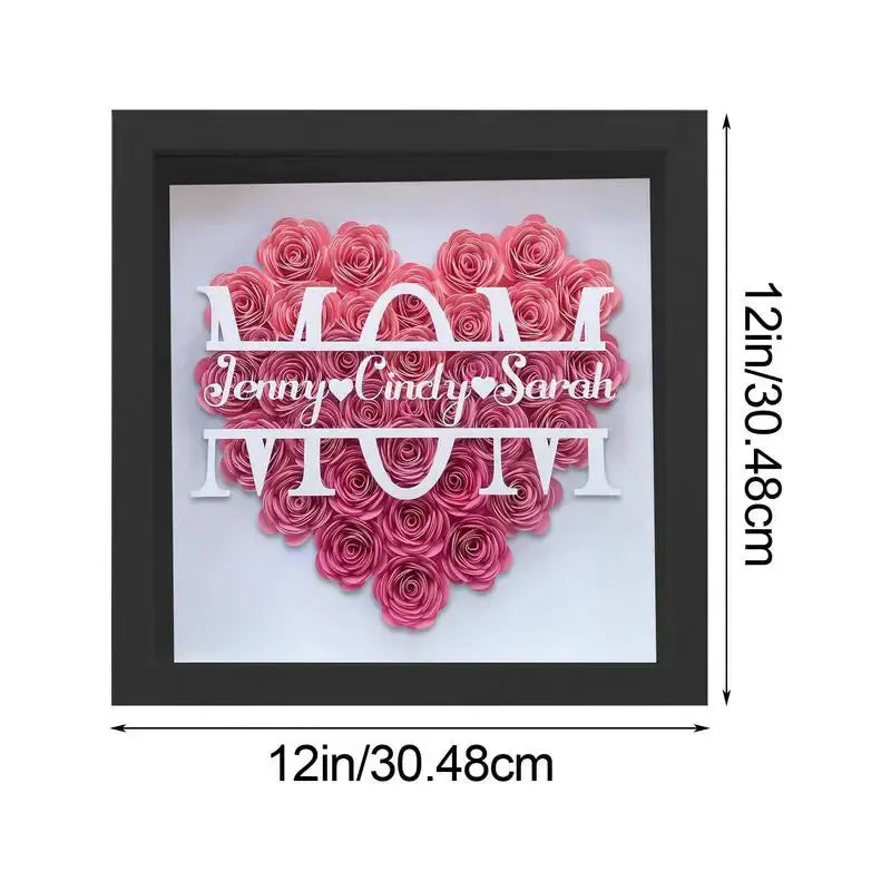 Elegant Wooden Flower Frame Display: Perfect Mother's Day Home Decor