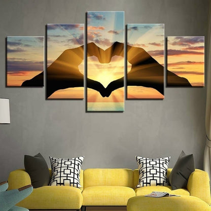 Love Sunrise Canvas Painting Modern Landscape Poster Decoration