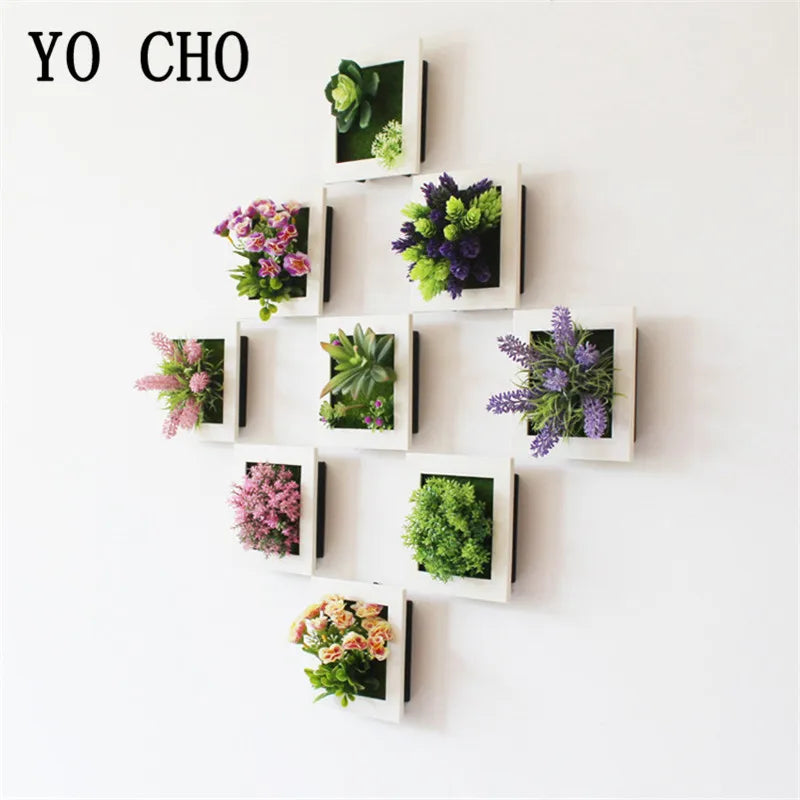 Decorative Wall Panels: 3D Artificial Succulent Frame - Transform Your Space Effortlessly!