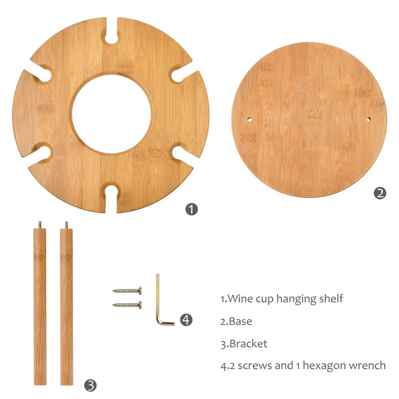 Unique Home Decor: Bamboo Wine Glass Rack – Elegant and Eco-Friendly Stemware Storage!