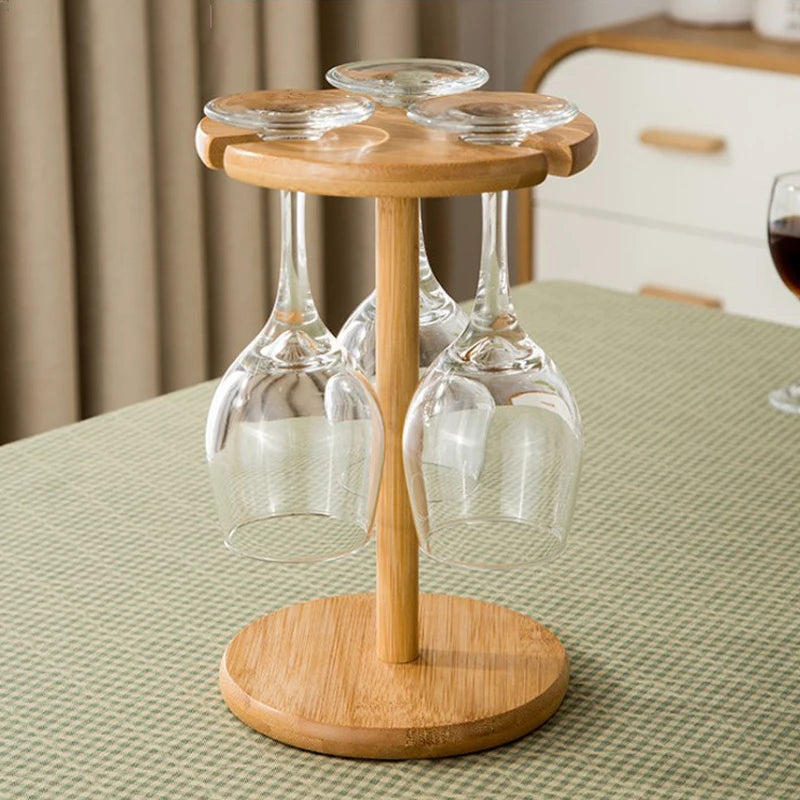 Unique Home Decor: Bamboo Wine Glass Rack – Elegant and Eco-Friendly Stemware Storage!