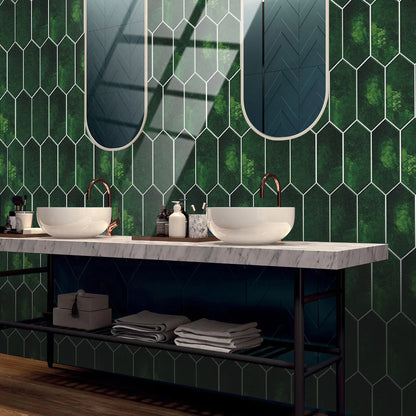 Transform Your Home with Retro Dark Green Diamond Arrow Crystal Tile Stickers