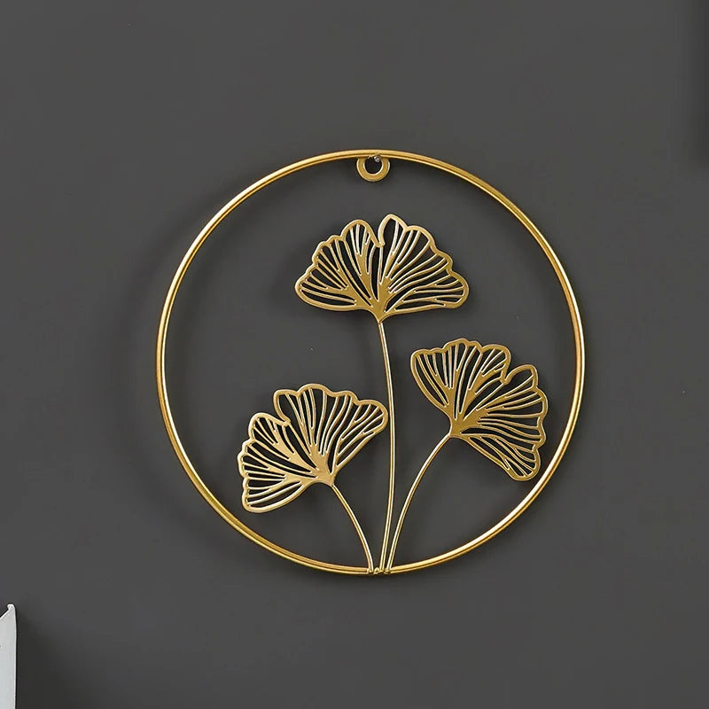 Nordic Style Iron Art Golden Leaf Wall Hanging – Elevate Your Home Decor with Stylish Metal Wall Art