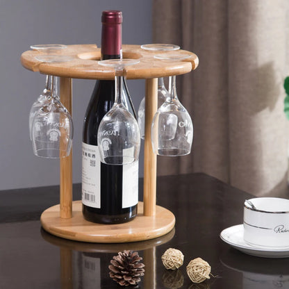 Unique Home Decor: Bamboo Wine Glass Rack – Elegant and Eco-Friendly Stemware Storage!