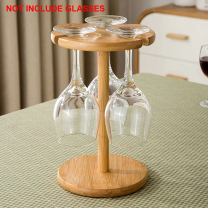 Unique Home Decor: Bamboo Wine Glass Rack – Elegant and Eco-Friendly Stemware Storage!