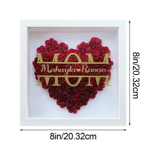 Elegant Wooden Flower Frame Display: Perfect Mother's Day Home Decor