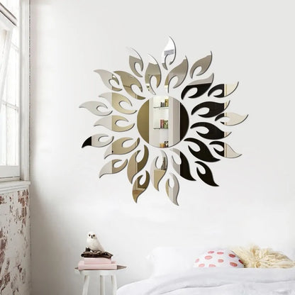 Brighten Your Space with Sun Shaped Mirror Wall Stickers - Stunning Home Decor with Free Shipping!