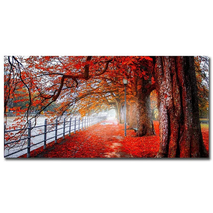 Elevate Your Home Decor with Modern Art Red Forest Landscape Wall Pictures