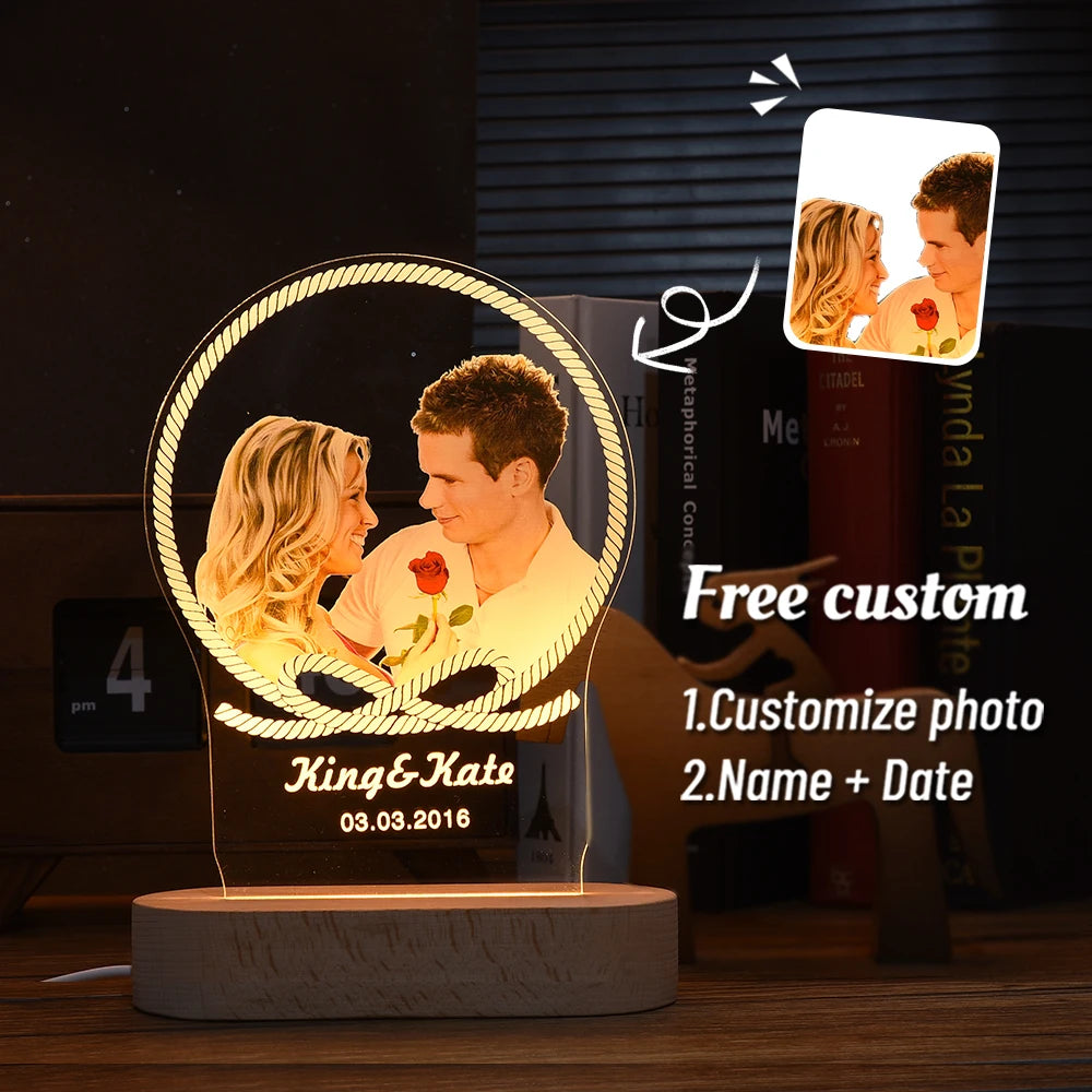 Custom 3D Photo Lamp: A Personalized Home Accessory for Unique Gifts and Interior Design Accents