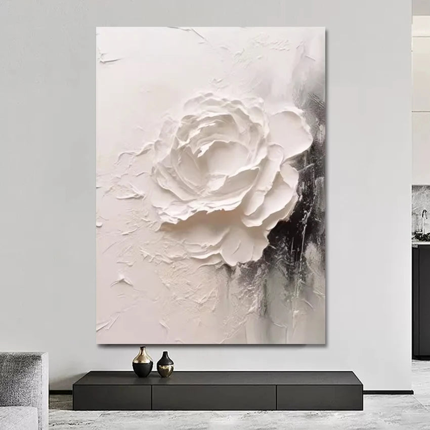 Transform Your Space with 100% Handpainted Knife Flower Oil Painting - Modern Wall Art for Home Decor