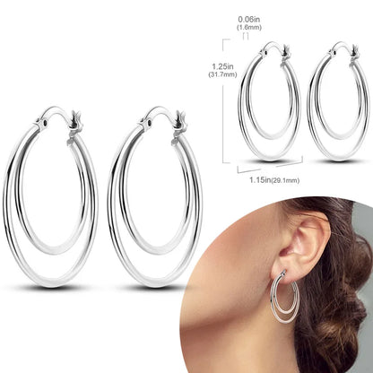 925 Sterling Silver Hoops Earrings Hypoallergenic Hoops Earrings With Zirconia Fashion High Quality Jewelry for Women Girls