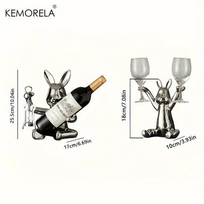 Creative Rabbit Wine Rack – Ceramic Home Accessories for Holiday Decor & Living Room Elegance