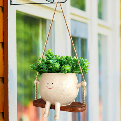 Lovely Swing Face Planter Pot - Unique Home Decor for Indoor & Outdoor Spaces