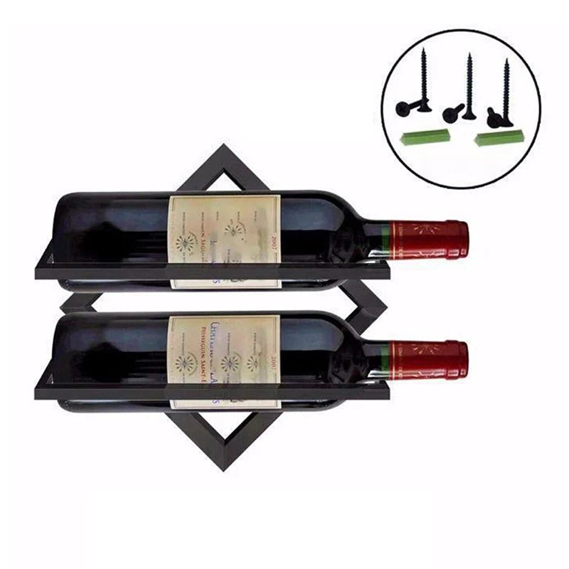 Unique Home Decor: Wall Mounted Wine Storage Rack – Sleek Metal Display for Bar & Home!