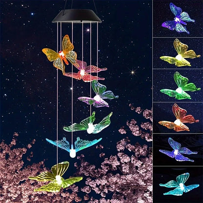 LED Color-Changing Solar Wind Chimes: Unique Outdoor Home Accessories for Garden and Patio Decor