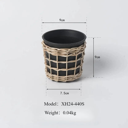 Transform Your Space with Unique Home Décor: Handmade Imitation Rattan Flower Pots