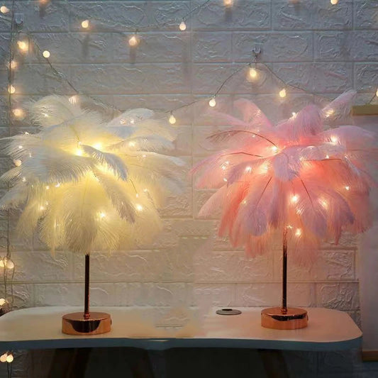 Transform Your Space with the LED Feather Table Lamp – Elegant Home Accessories for Every Room