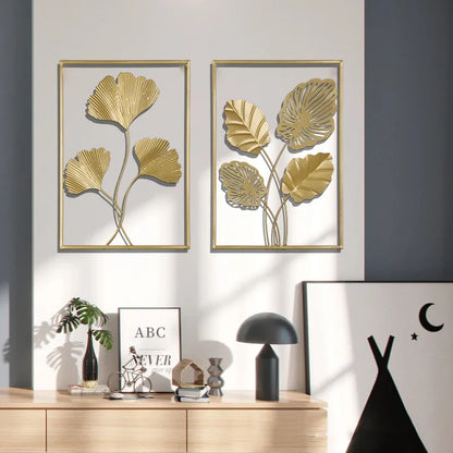 Nordic Metal Ginkgo Leaf Multi-Panel Wall Art – Elevate Your Home Decor with Modern Elegance