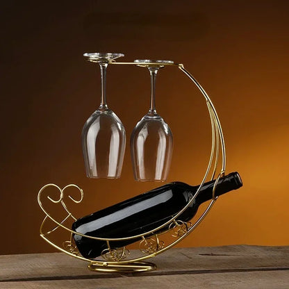 Unique Home Decor: Pirate Ship Metal Wine Rack & Glass Holder – Perfect Bar Accent!