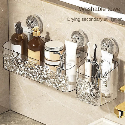 Home Décor Sale: Easy-Install Shower Suction Cup Shelf | Bathroom Organizer for Home Accessories and Interior Design Accents