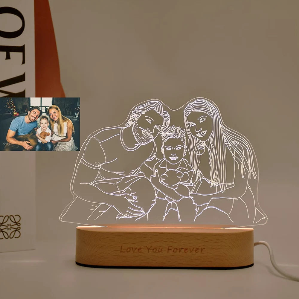 Custom 3D Photo Lamp: A Personalized Home Accessory for Unique Gifts and Interior Design Accents