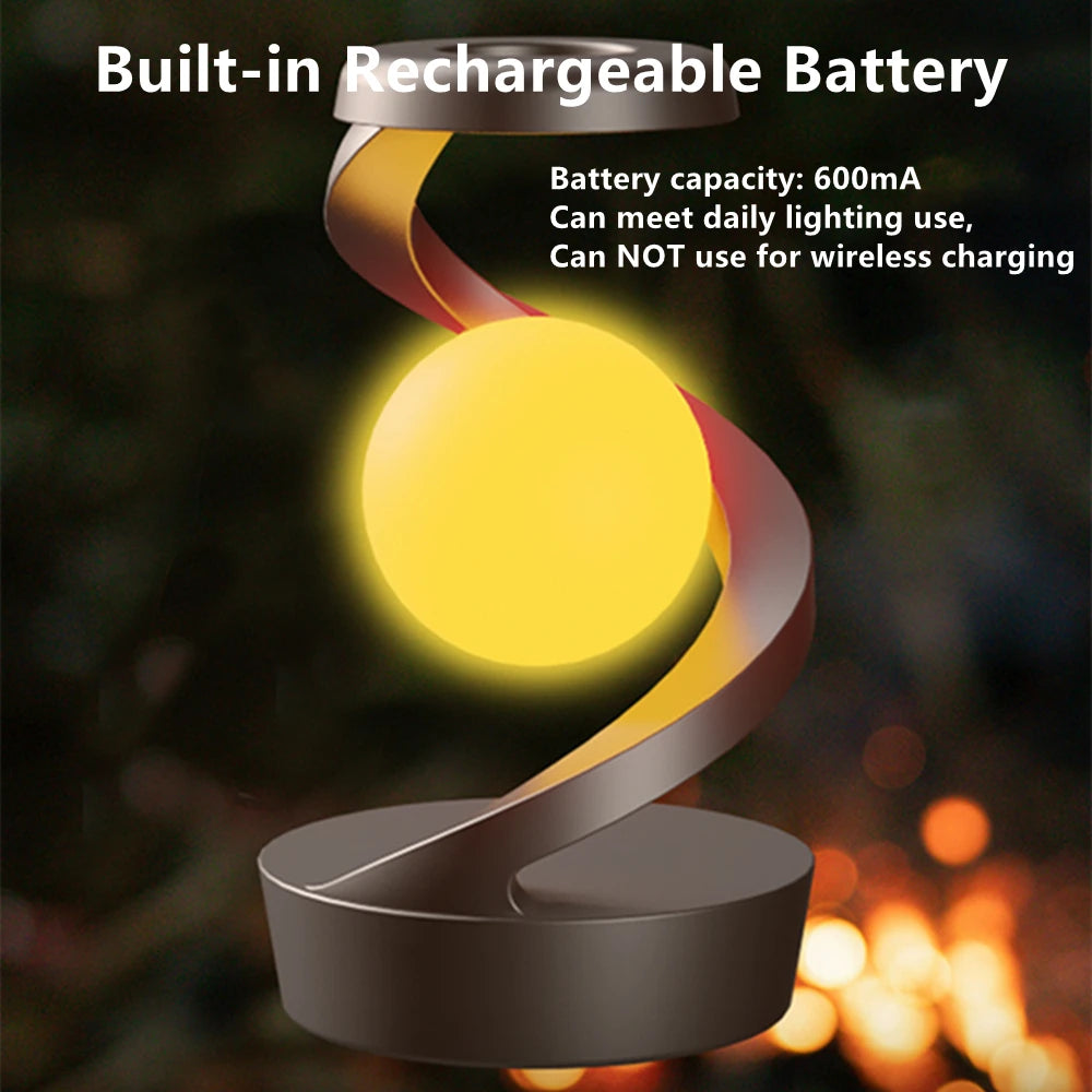 Creative Table Lamp, Rotating Floating lamp, 15W Wireless Charger, Mobile Phone Wireless Charger, RGB Atmosphere Night Light