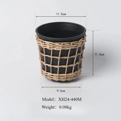 Transform Your Space with Unique Home Décor: Handmade Imitation Rattan Flower Pots