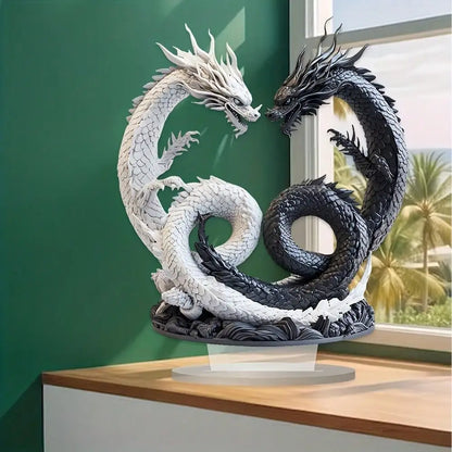 Bohemian Yin Yang Dragon Desk Decor – Unique Home Accessories for Modern Interior Design