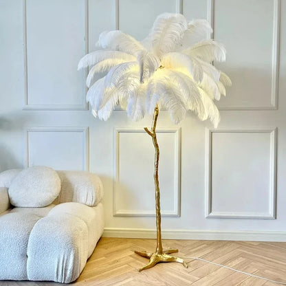 Nordic Ostrich Feather LED Floor Lamp - Elevate Your Home Decor with Luxurious Lighting