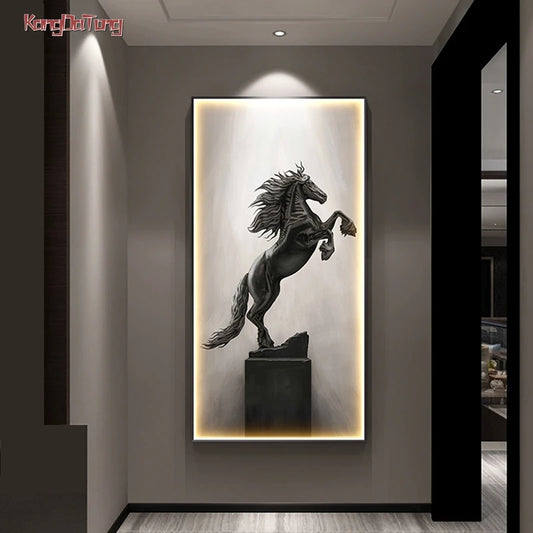 Modern Horse LED Wall Art - Luxury Multi-Panel Painting for Sophisticated Interiors