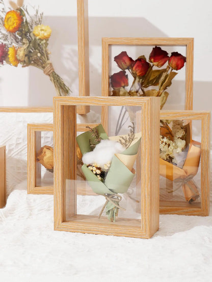 Elevate Your Home Decor with Multi-Panel Wall Art: Wood Dried Flower Picture Frame