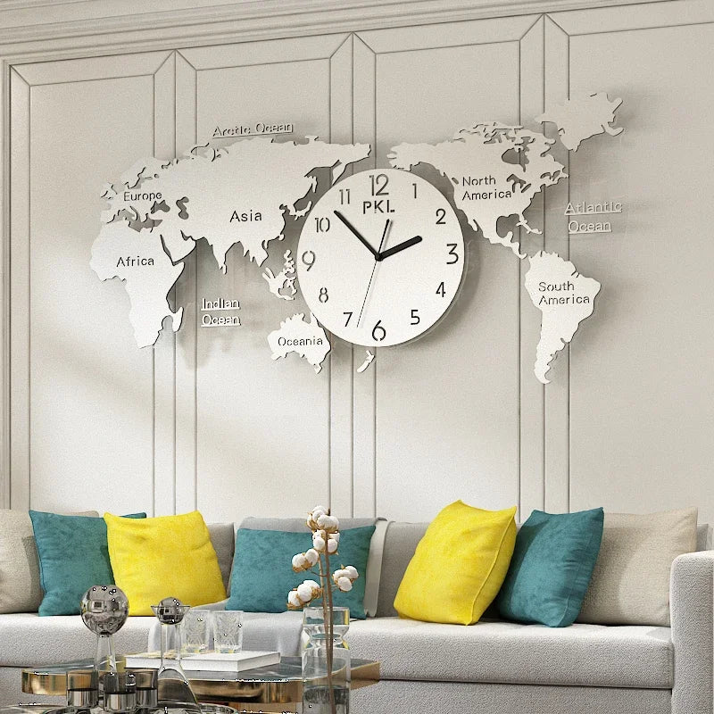 Large Gold Metal Wall Clock | European Style Home Decor Accent for Living Rooms