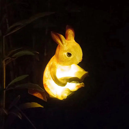 Solar Rabbit Lamp – Resin LED Landscape Lighting for Garden Pathway Decor