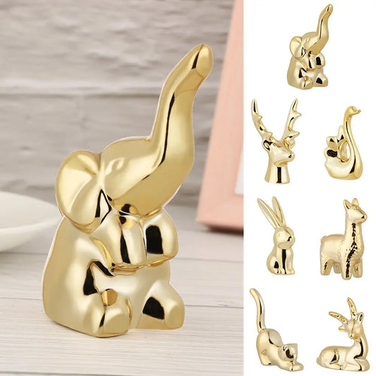 Elegant Multi-Panel Wall Art - Transform Your Home Decor with Modern Ceramic Animal Figurines