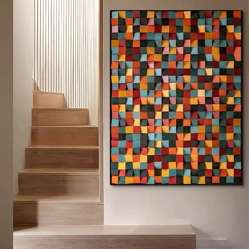 Decorative Acoustic Wall Panels – 3D Mosaic Wood Tiles for Stylish Sound Control