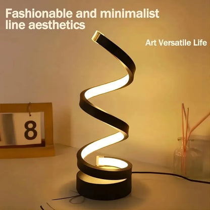 Modern Spiral LED Table Lamp: The Perfect Home Accessory for Living Rooms, Bedrooms, and Offices