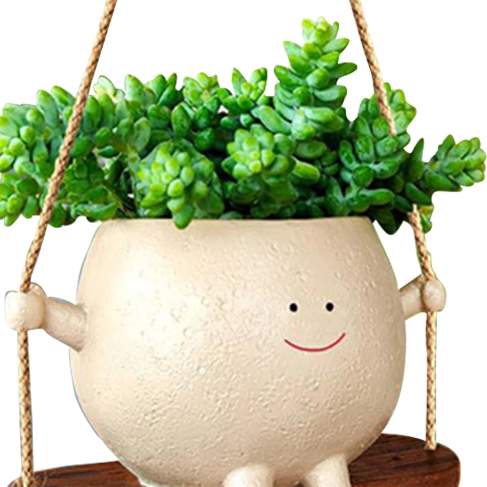 Lovely Swing Face Planter Pot - Unique Home Decor for Indoor & Outdoor Spaces