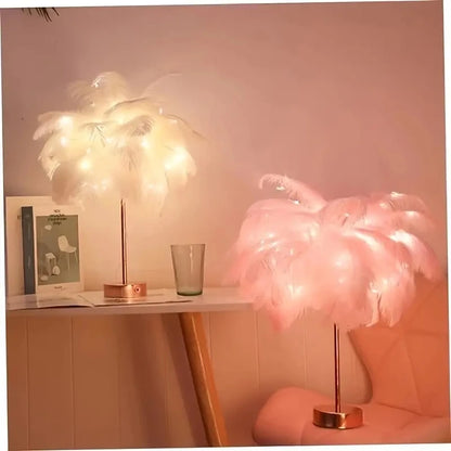 Transform Your Space with the LED Feather Table Lamp – Elegant Home Accessories for Every Room